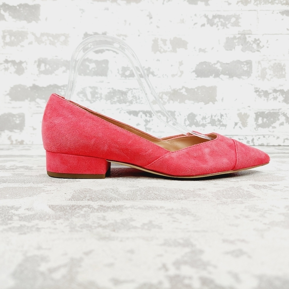 New Cole Haan Vanessa Pink Suede Flats Pointed Toe Block Heel H823 - Picture 5 of 13